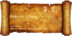 Habich Ilona névjegykártya